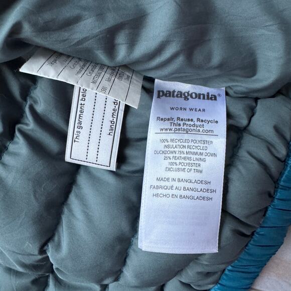 Patagonia Toddler Boys 6-12M Duck Down Sweater Puffer 600 Fill Jacket Blue EUC - Picture 8 of 8